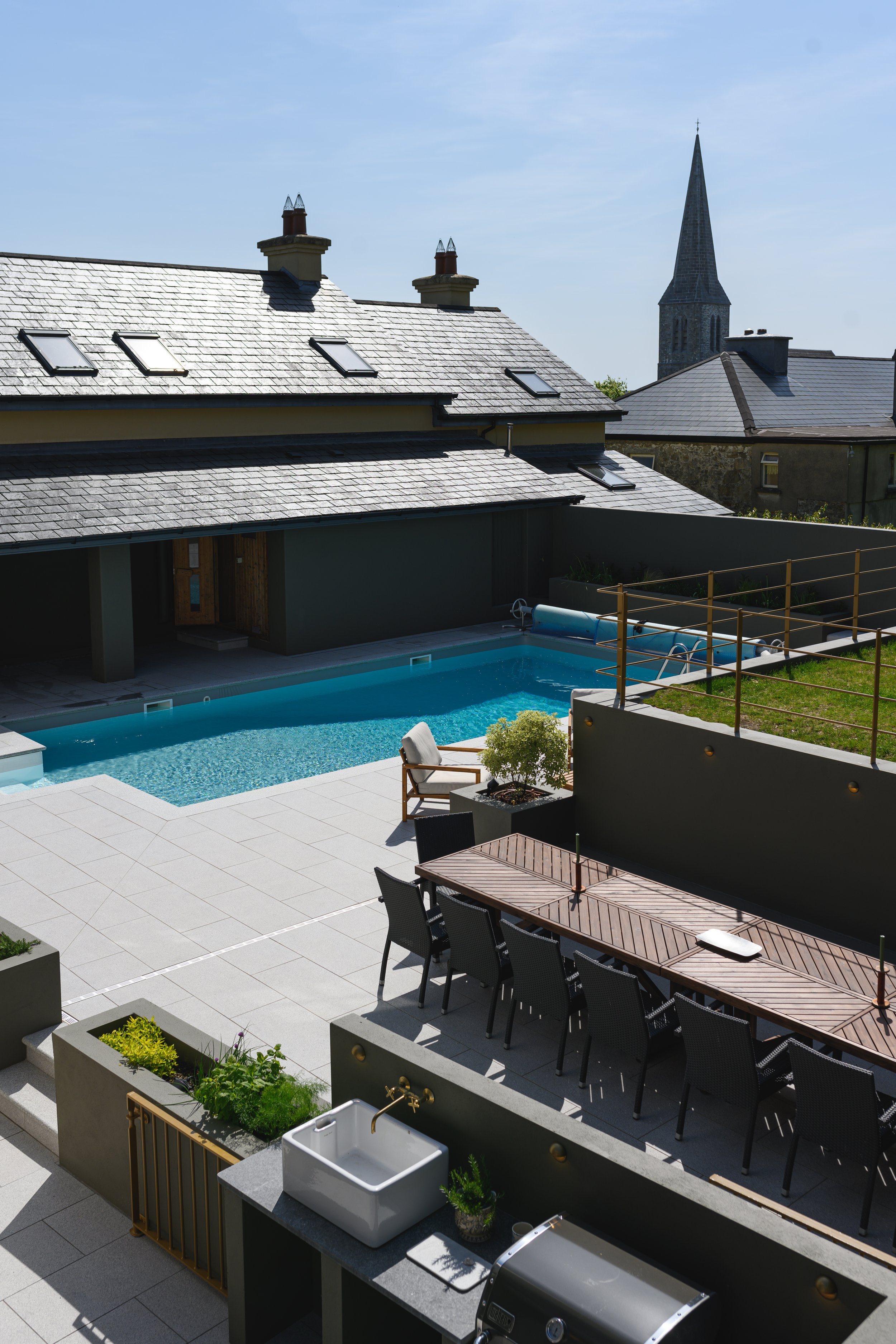 Sunnybank House pool terrace in Clifden